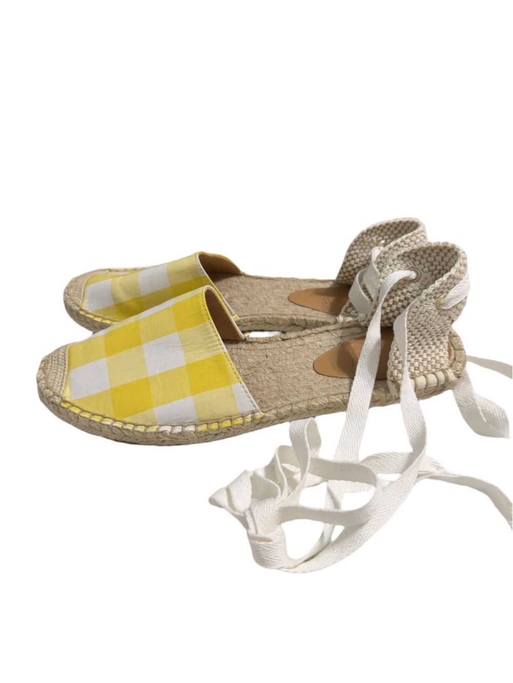 J. Crew Gingham d’Orsay Lace-Up Espadrilles Women’s Size 8.5 - Picture 4 of 8
